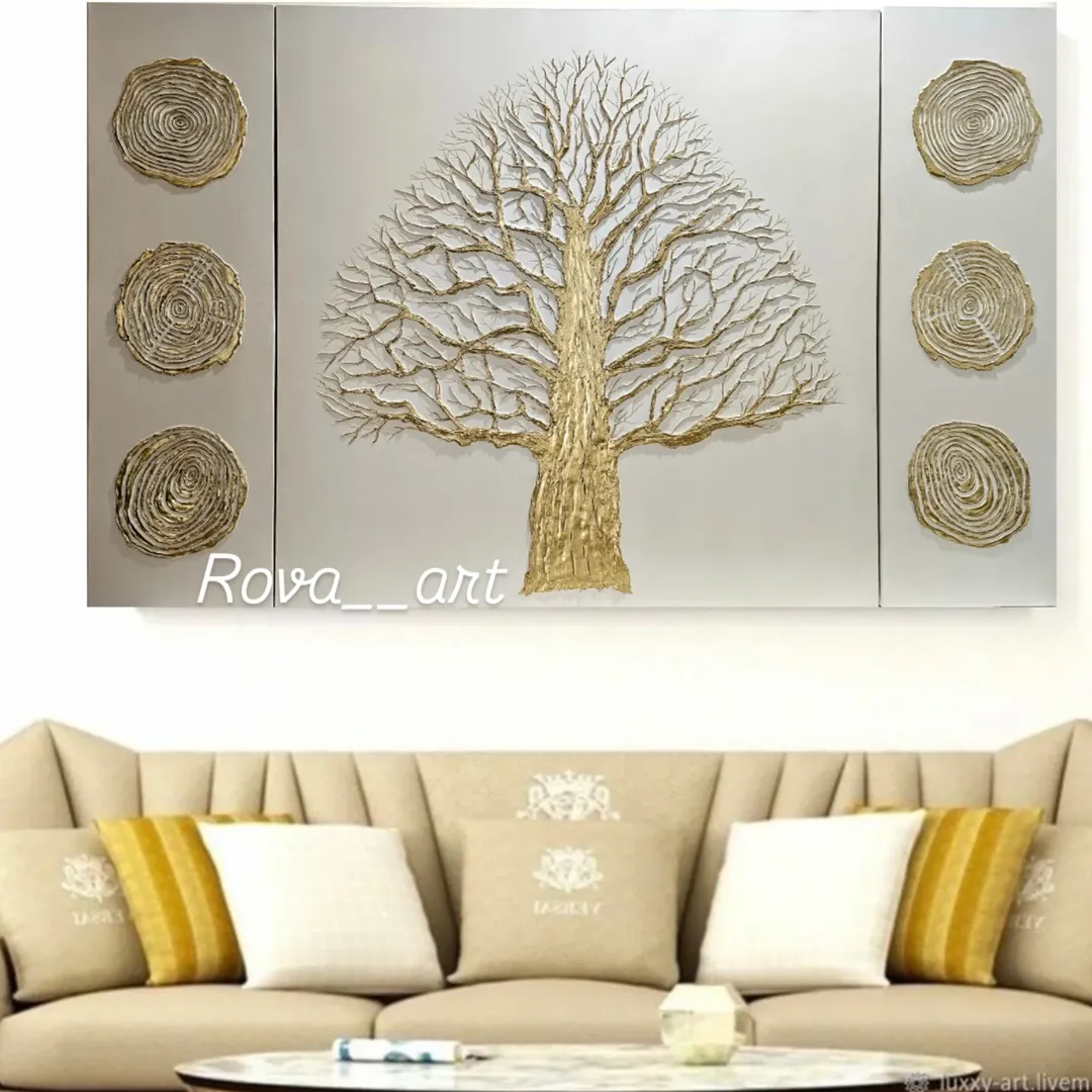 تابلو مدرن و دکوراتیو برجسته درخت زندگی سه لت
